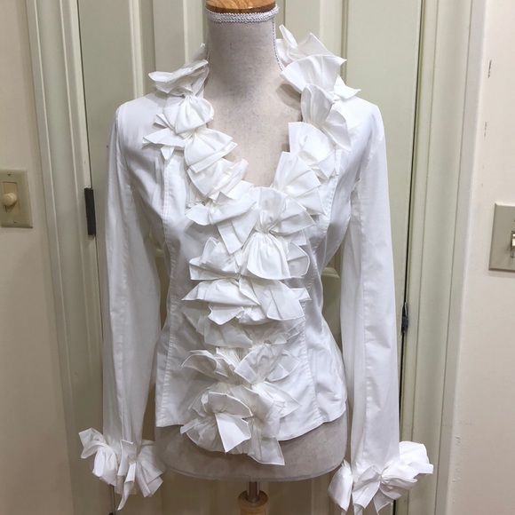 Anne Fontaine Tops - Anne Fontaine white ruffle blouse